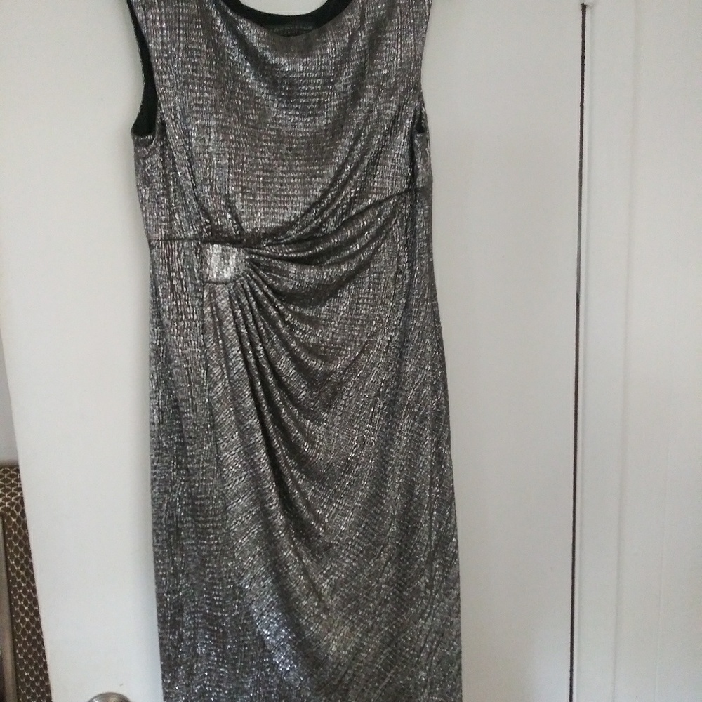 Silver on Black Party Dress